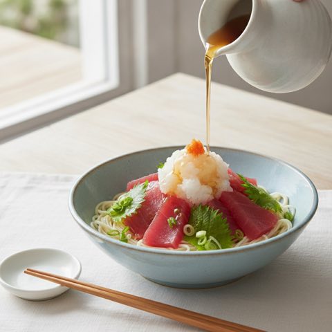 ツナおろしぶっかけそうめん