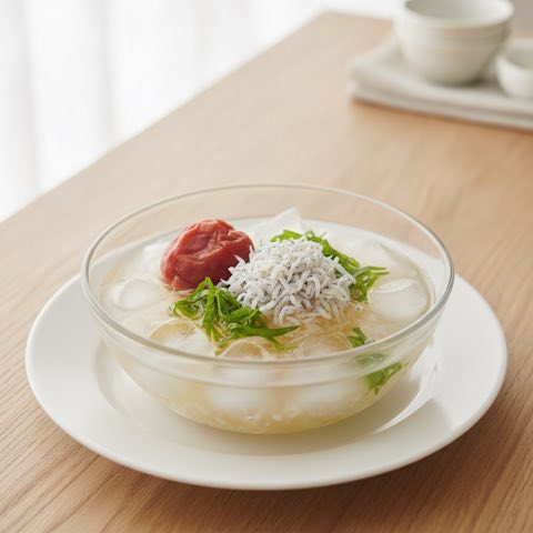 冷やし梅しらす茶漬け