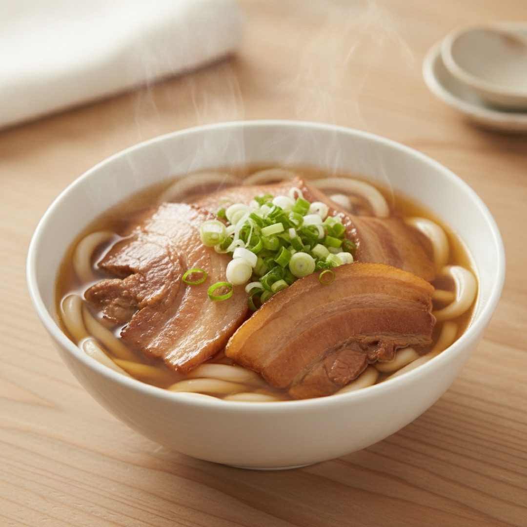 レンチン肉うどんの完成写真